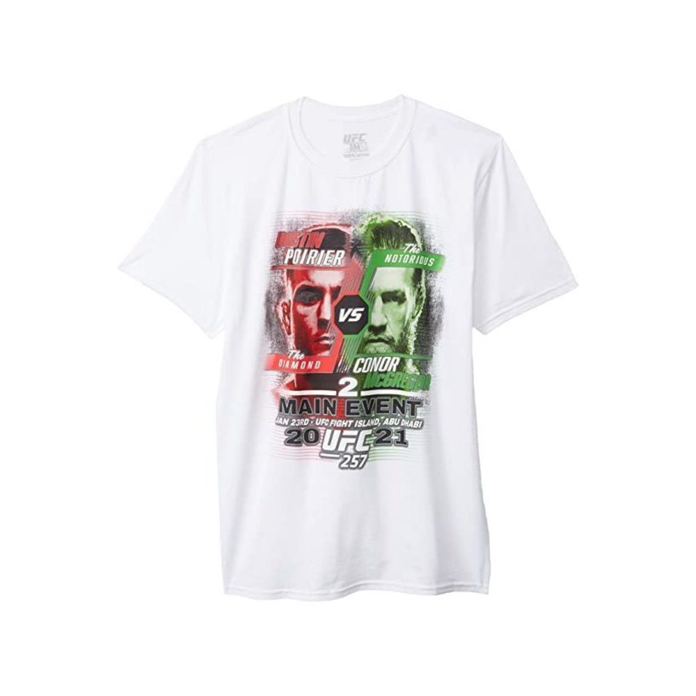 UFC Men's UFC 257 Poirier vs McGregor The Split T-Shirt, White, MD